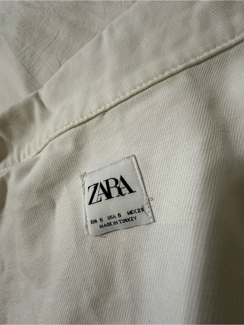 Zara Women's Jacket S White Denim Frayed Casual Coastal Cowgirl Minimal Chic - Picture 2 of 8